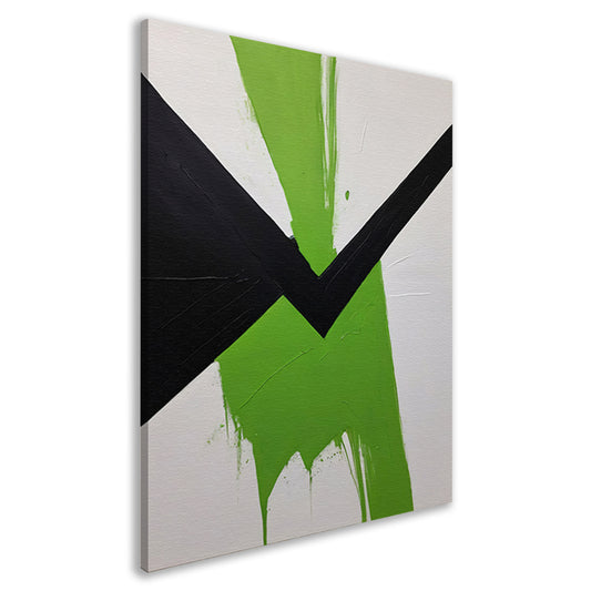 Groene Dynamiek in Minimalistische Abstractie canvas