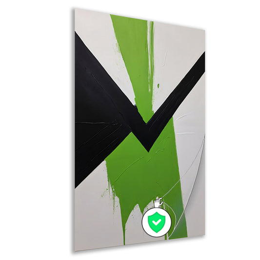 Groene Dynamiek in Minimalistische Abstractie poster