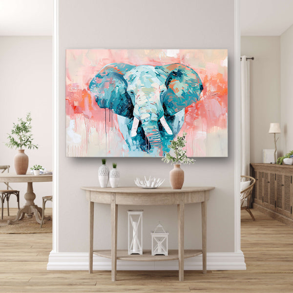 Abstract olifant schilderij met levendige kleuren acrylglas