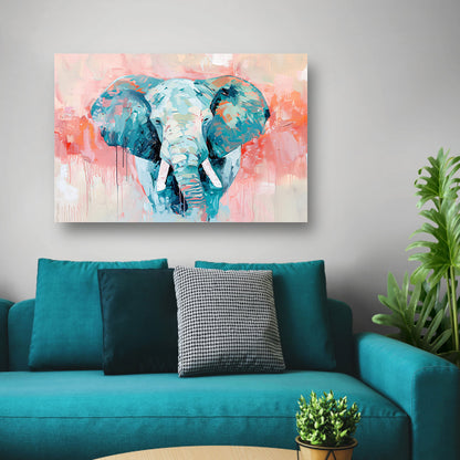 Abstract olifant schilderij met levendige kleuren acrylglas