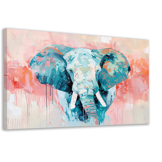 Abstract olifant schilderij met levendige kleuren canvas