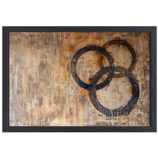 Abstracte Interpretatie van Olympische Eenheid canvas met baklijst