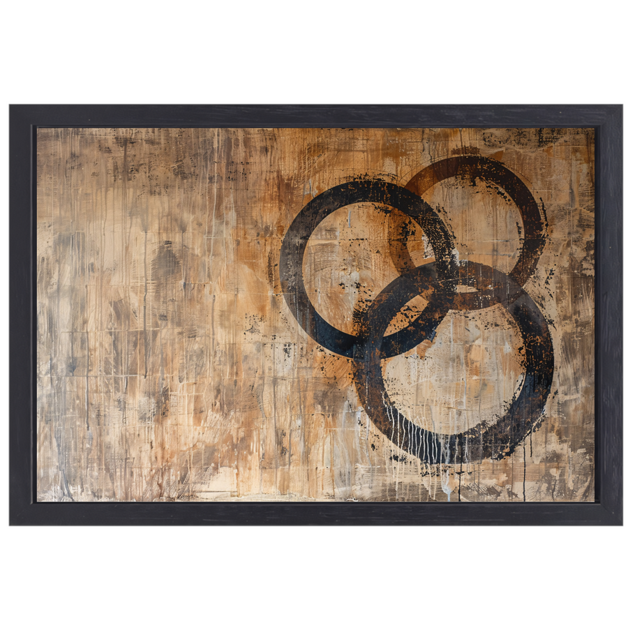 Abstracte Interpretatie van Olympische Eenheid canvas met baklijst