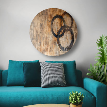 Abstracte Interpretatie van Olympische Eenheid aluminium muurcirkel