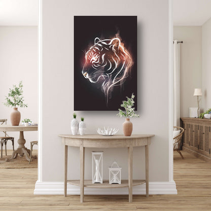 Vurige Tijger in Lijnkunst Illustratie acrylglas