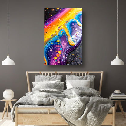 Kleurrijk abstract kunstwerk met dynamische vormen   canvas