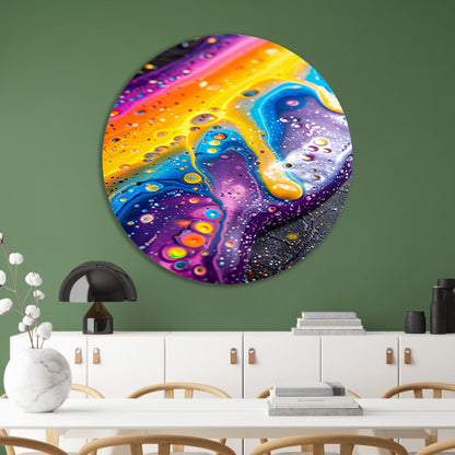 Kleurrijk abstract kunstwerk met dynamische vormen   forex muurcirkel