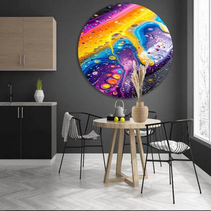 Kleurrijk abstract kunstwerk met dynamische vormen   forex muurcirkel