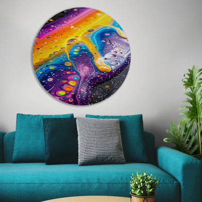 Kleurrijk abstract kunstwerk met dynamische vormen   forex muurcirkel