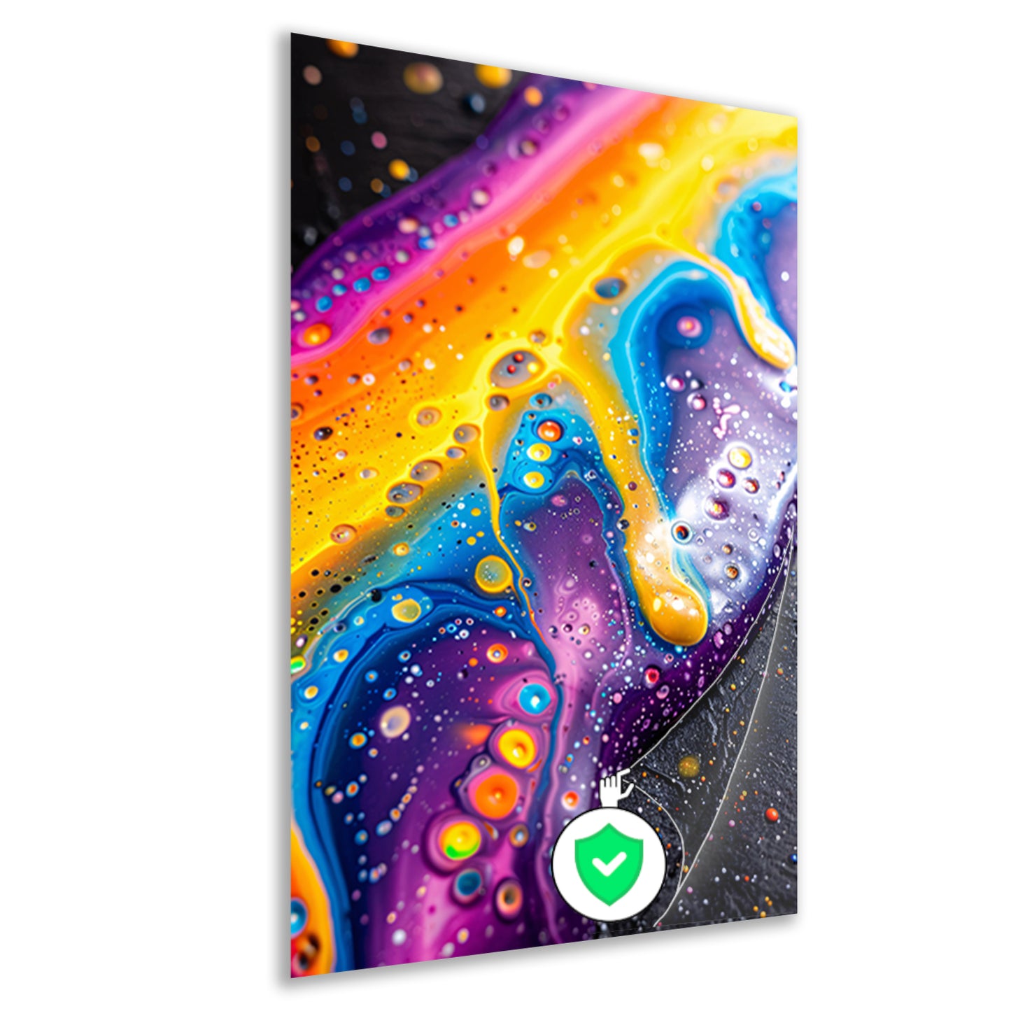 Kleurrijk abstract kunstwerk met dynamische vormen   poster