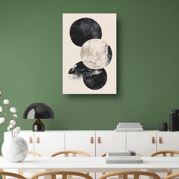 Monochrome Textuur Cirkels Abstract Ontwerp poster
