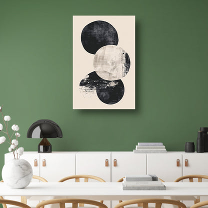 Monochrome Textuur Cirkels Abstract Ontwerp poster