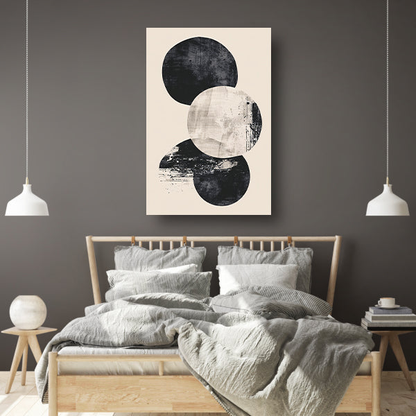 Monochrome Textuur Cirkels Abstract Ontwerp canvas