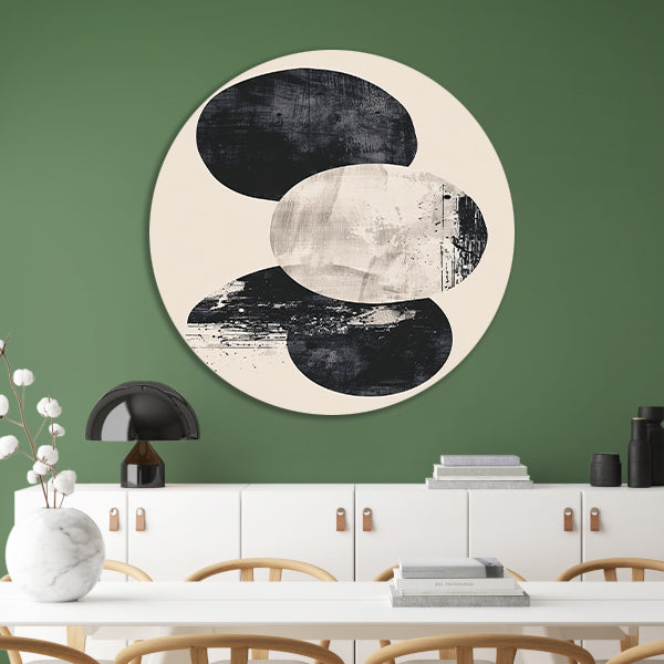 Monochrome Textuur Cirkels Abstract Ontwerp forex muurcirkel