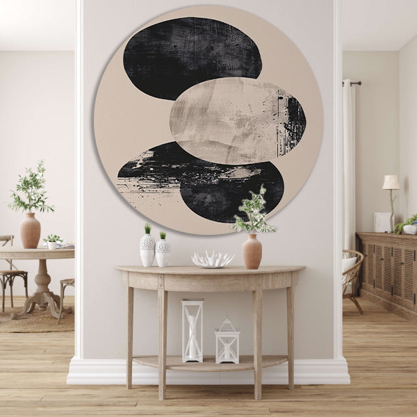 Monochrome Textuur Cirkels Abstract Ontwerp aluminium muurcirkel