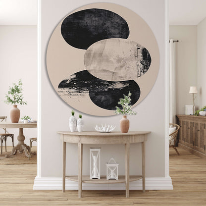 Monochrome Textuur Cirkels Abstract Ontwerp aluminium muurcirkel