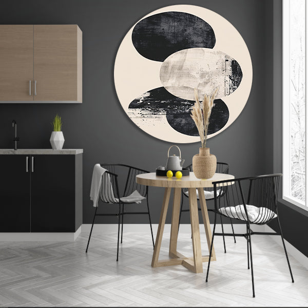 Monochrome Textuur Cirkels Abstract Ontwerp forex muurcirkel