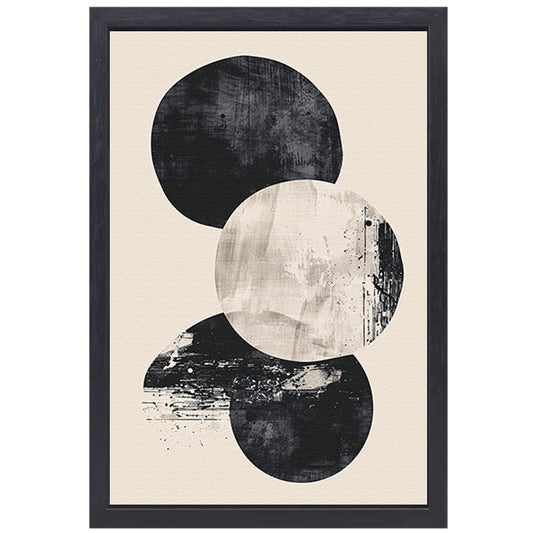 Monochrome Textuur Cirkels Abstract Ontwerp canvas met baklijst