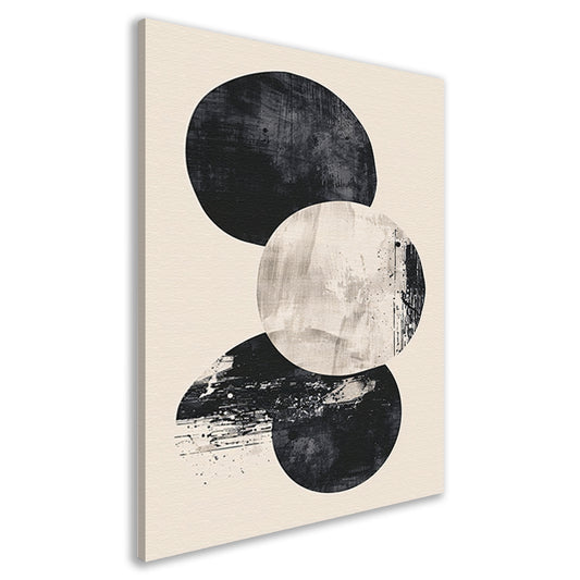 Monochrome Textuur Cirkels Abstract Ontwerp canvas