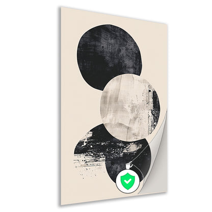 Monochrome Textuur Cirkels Abstract Ontwerp poster