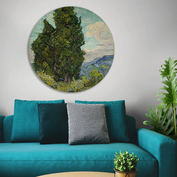 Cypresses - Vincent van Gogh forex muurcirkel