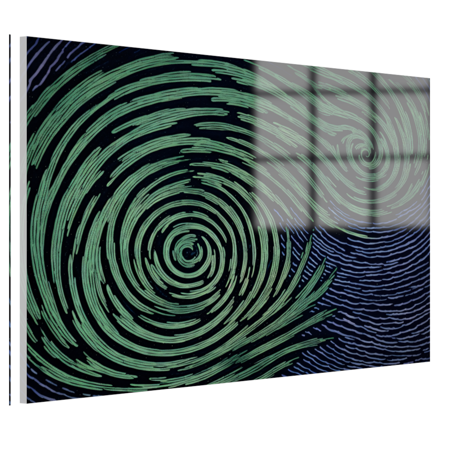 Groene Swirls in Nachtelijke Sfeer acrylglas