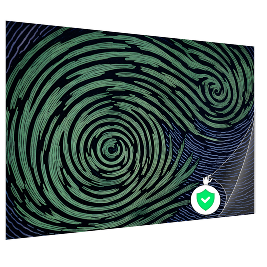 Groene Swirls in Nachtelijke Sfeer poster