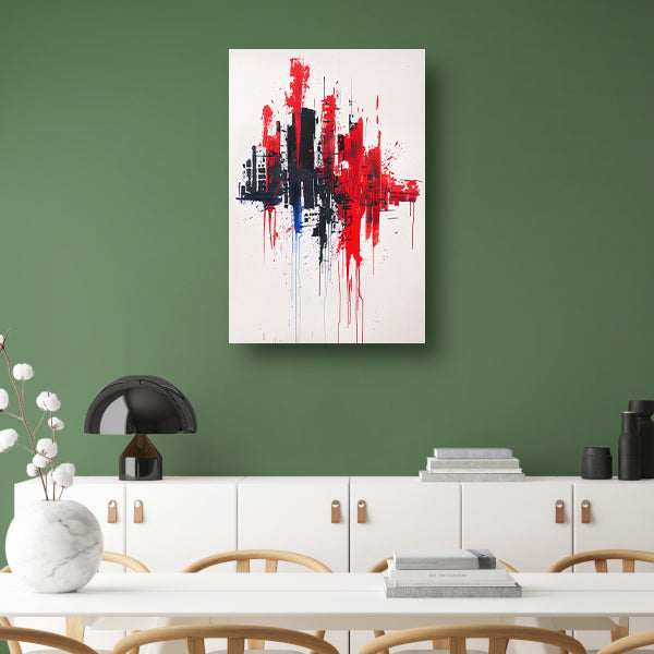 Abstracte dynamische stad op witte achtergrond acrylglas