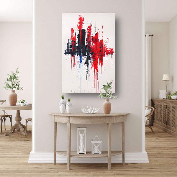 Abstracte dynamische stad op witte achtergrond acrylglas