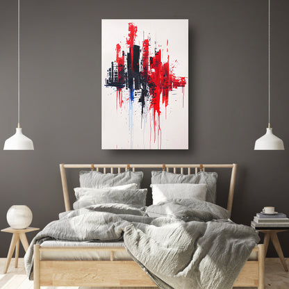 Abstracte dynamische stad op witte achtergrond acrylglas