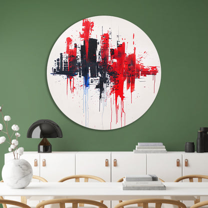 Abstracte dynamische stad op witte achtergrond forex muurcirkel