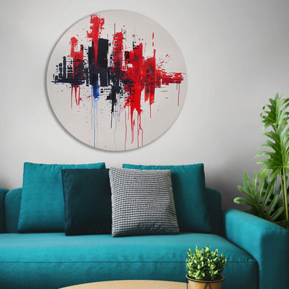 Abstracte dynamische stad op witte achtergrond forex muurcirkel