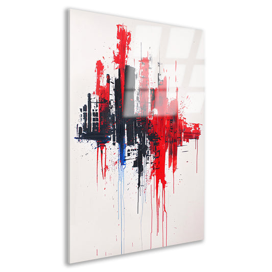 Abstracte dynamische stad op witte achtergrond acrylglas