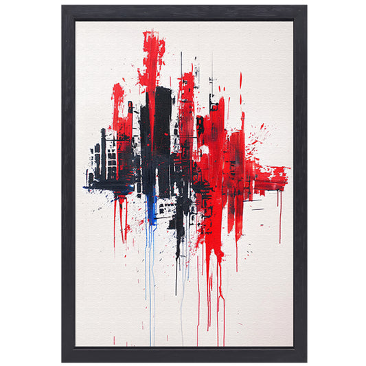 Abstracte dynamische stad op witte achtergrond canvas met baklijst
