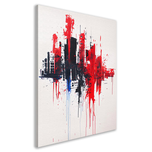 Abstracte dynamische stad op witte achtergrond canvas