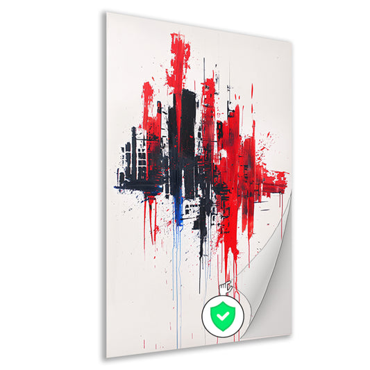 Abstracte dynamische stad op witte achtergrond poster