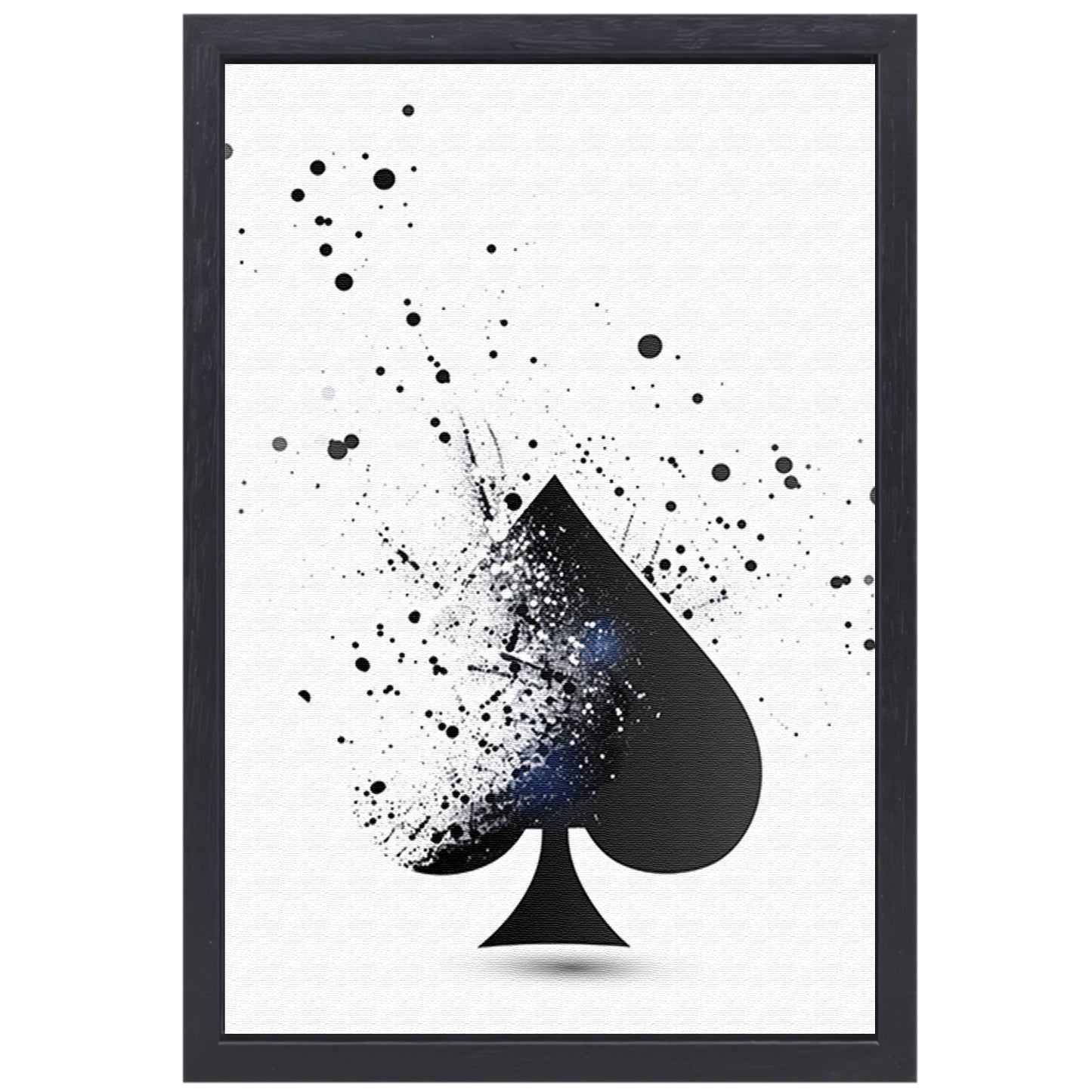 Abstract Schoppen Aas in Zwart-Witte Explosie canvas met baklijst