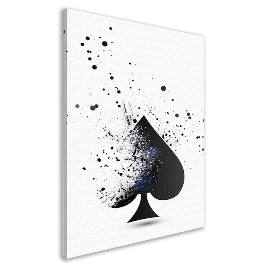 Abstract Schoppen Aas in Zwart-Witte Explosie canvas