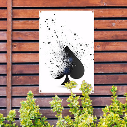 Abstract Schoppen Aas in Zwart-Witte Explosie tuinposter