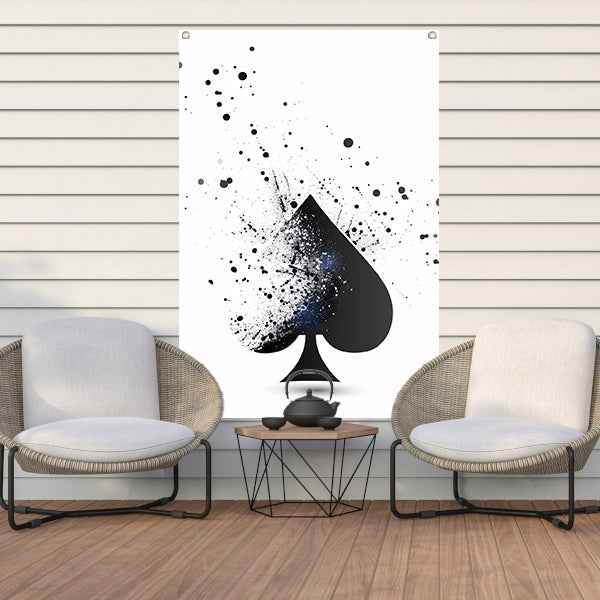 Abstract Schoppen Aas in Zwart-Witte Explosie tuinposter