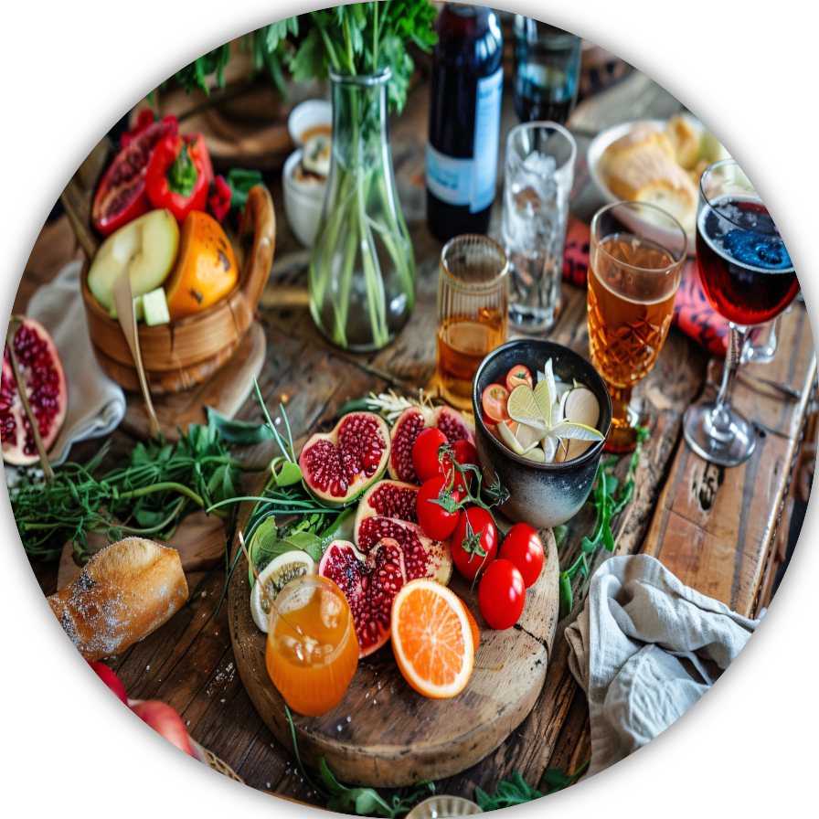 Sfeervol stilleven met fruit forex muurcirkel