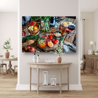 Sfeervol stilleven met fruit canvas met baklijst