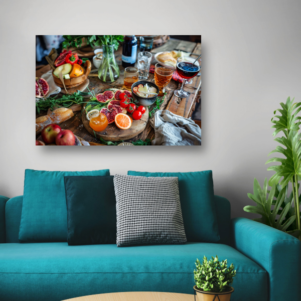 Sfeervol stilleven met fruit canvas