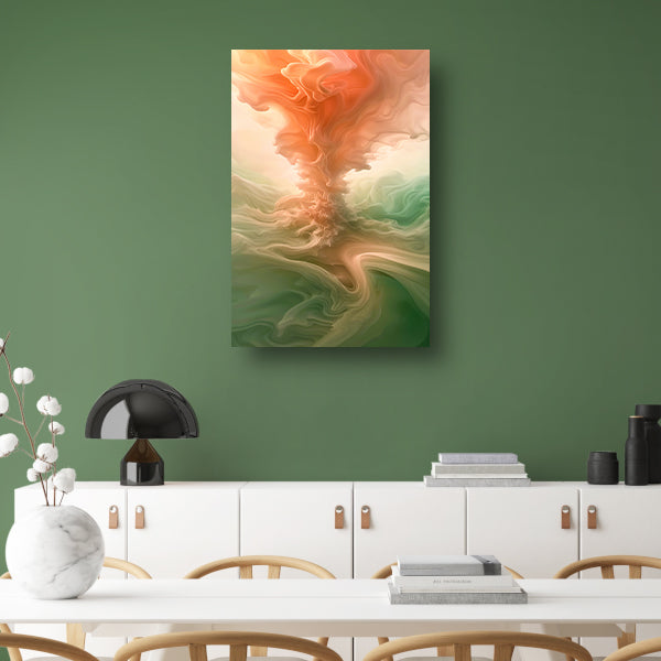 Abstracte kleurrijke wolken en lichtgloed canvas met baklijst