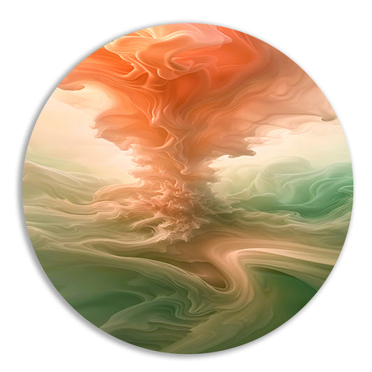 Abstracte kleurrijke wolken en lichtgloed forex muurcirkel