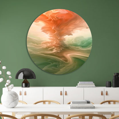 Abstracte kleurrijke wolken en lichtgloed forex muurcirkel