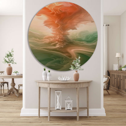 Abstracte kleurrijke wolken en lichtgloed forex muurcirkel