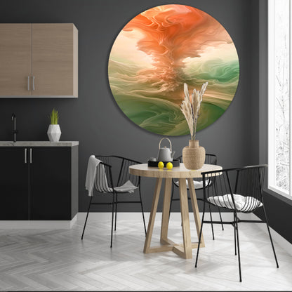 Abstracte kleurrijke wolken en lichtgloed forex muurcirkel