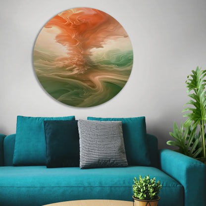 Abstracte kleurrijke wolken en lichtgloed forex muurcirkel