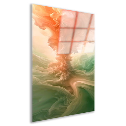 Abstracte kleurrijke wolken en lichtgloed acrylglas